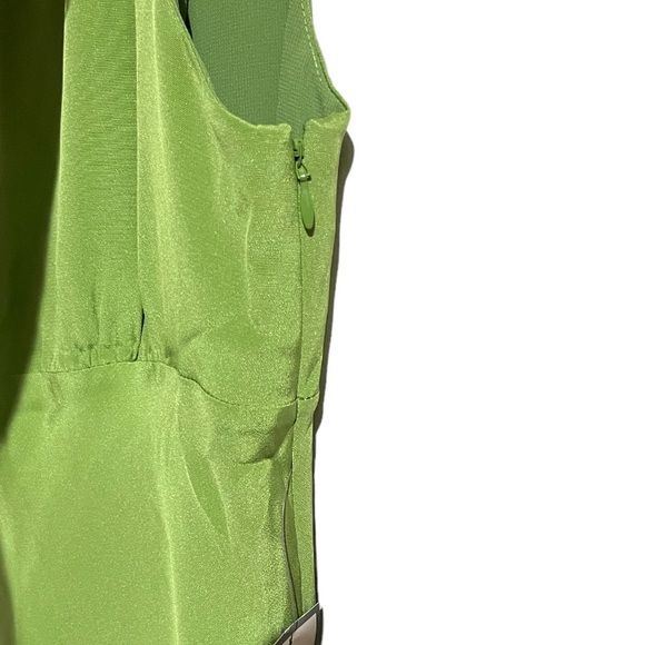 J. Crew Green Silk Midi Fit and Flare Sleeveless Low Back Dress - Picture 3 of 11
